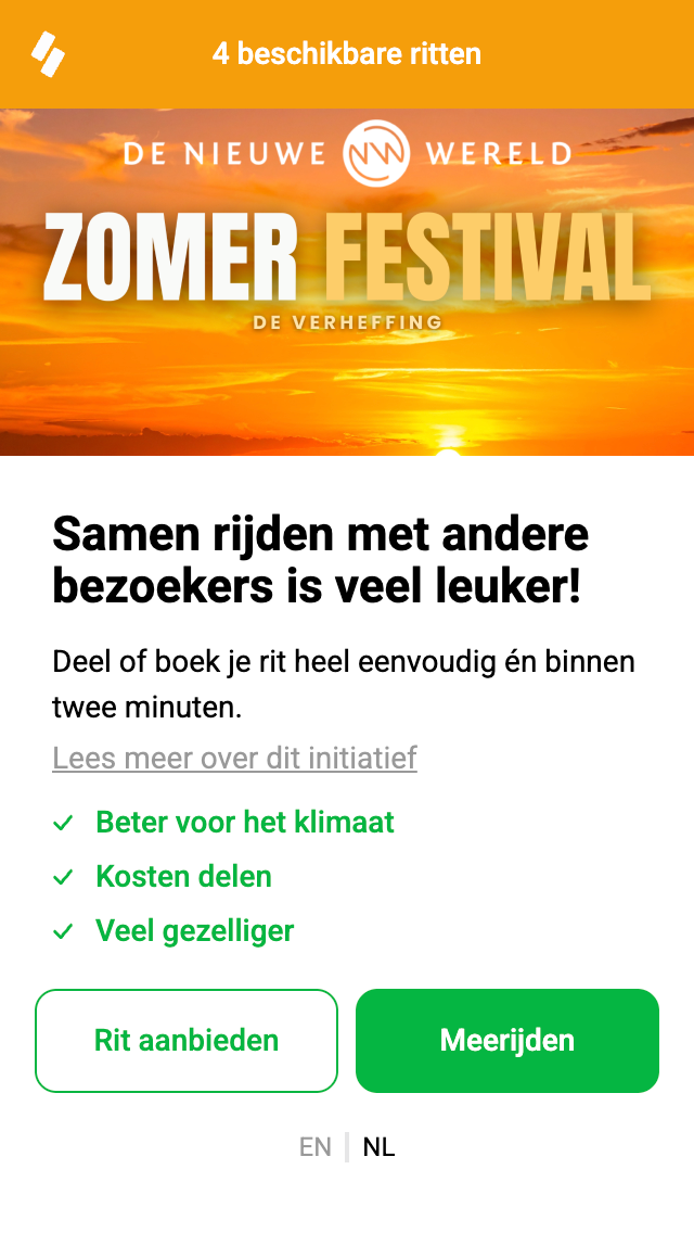 Samen carpoolen met de 'Geef een slinger'-app