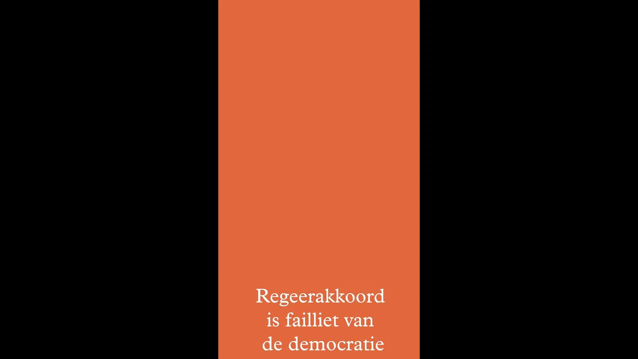 Regeerakkoord is failliet van  de democratie.